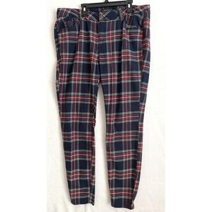 Y2K Forever 21 Plus Plaid Pants Navy Red Yellow Green Women's Size 14